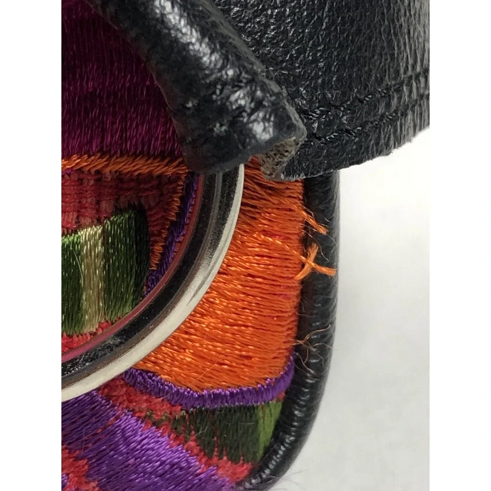 Vintage Y2K Floral Embroidered Leather Shoulder Bag & Wallet Boho Purse Set - Picture 13 of 16